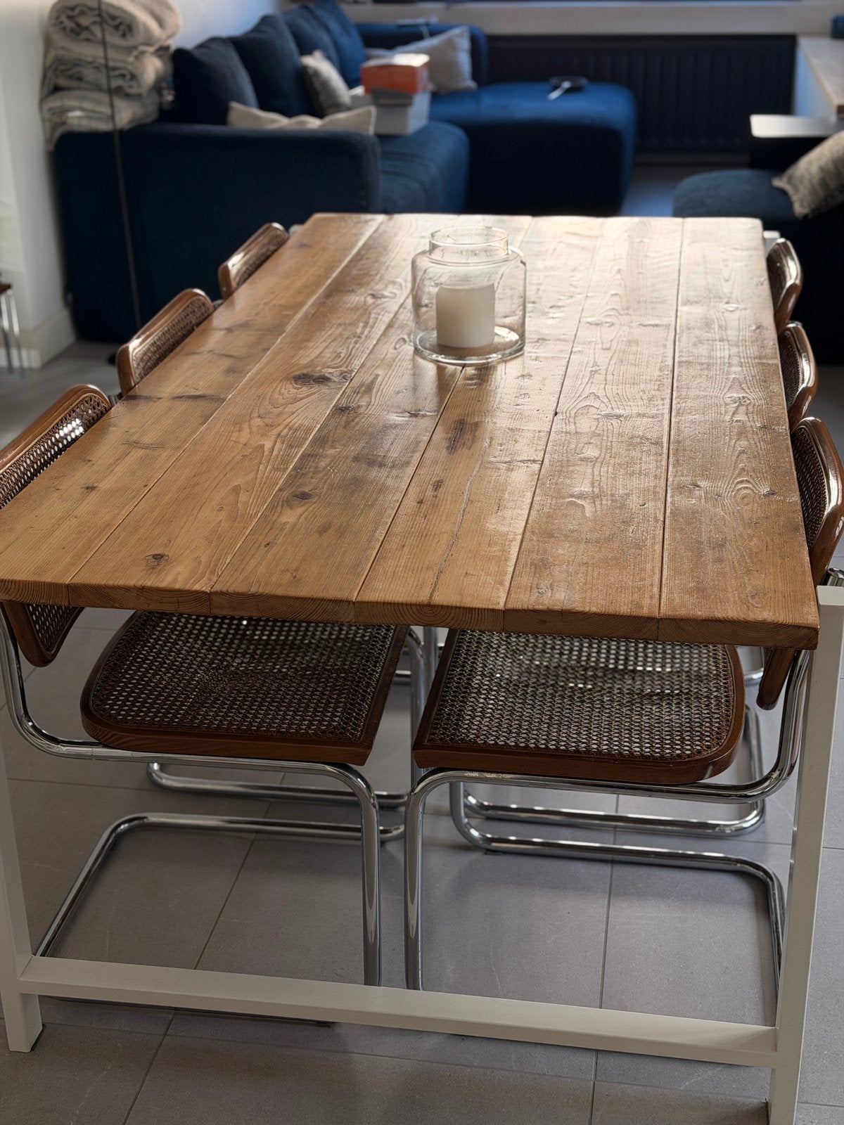 Eettafel Belgium Wood Design, Ophalen, Gebruikt, 6 tot 8 stoelen