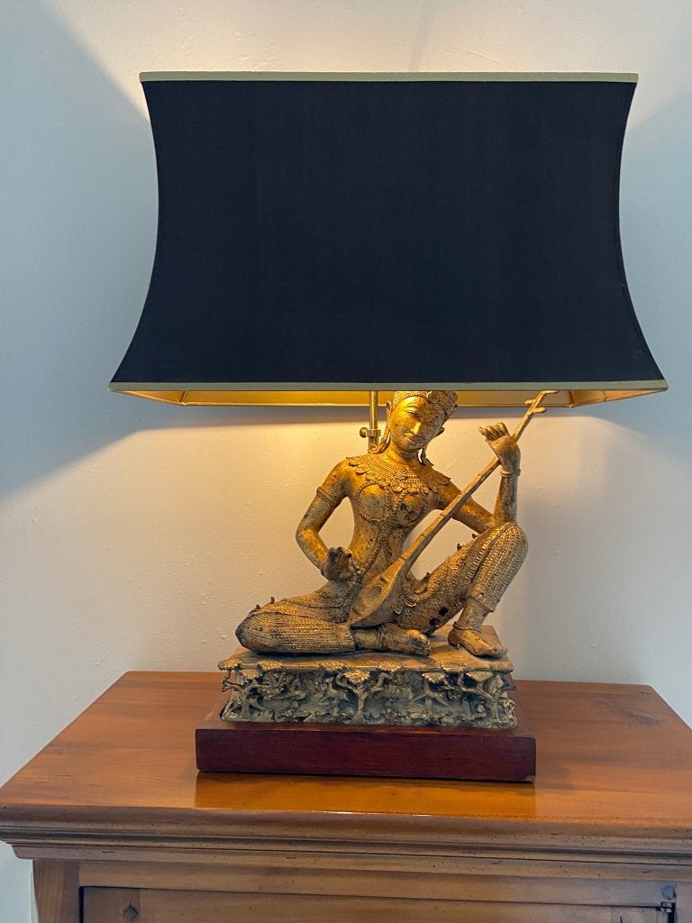luxe dressoirlamp (vintage), Ophalen, Vintage, Inclusief lichtbron, 55 cm
