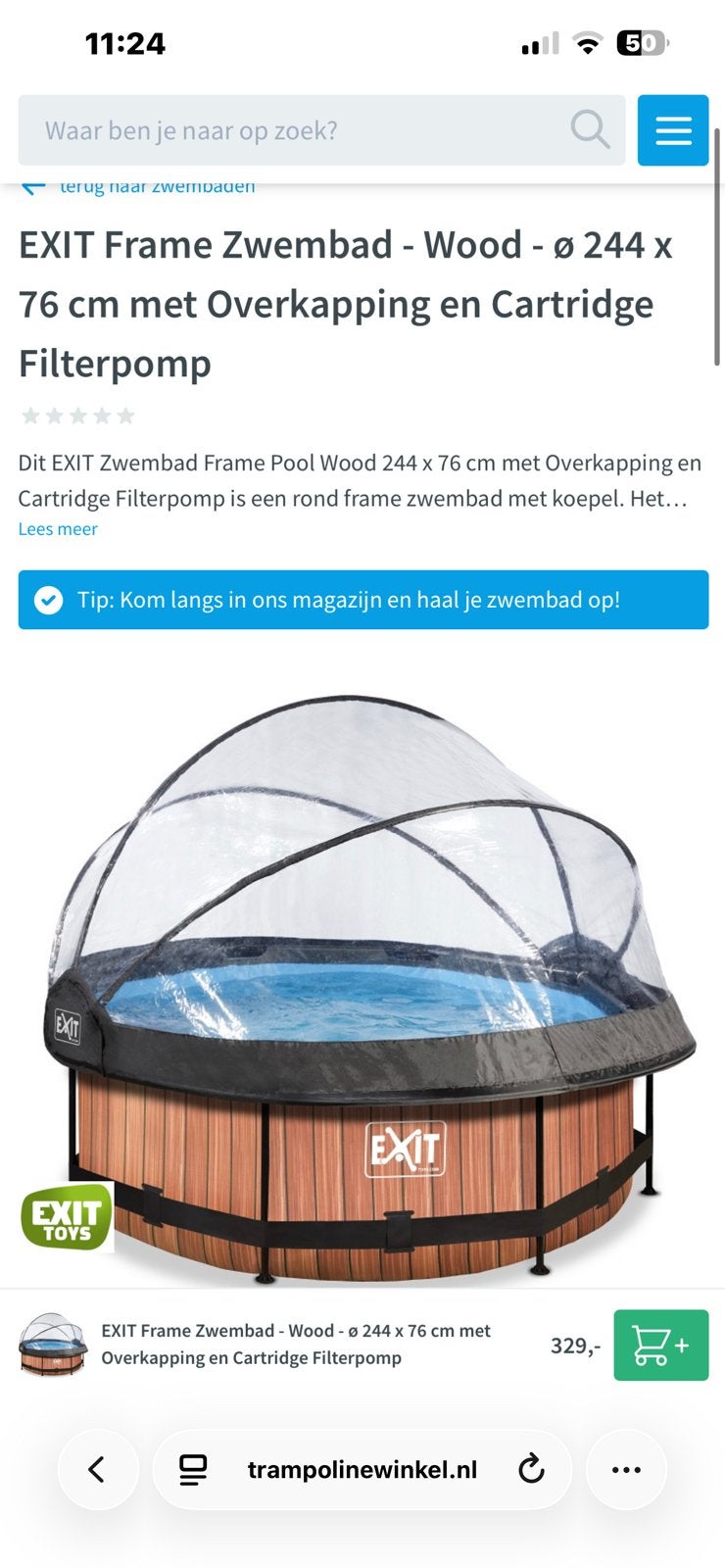 Zwembad te koop met koepel nieuw, Tuin en Terras, Ophalen, Zo goed als nieuw