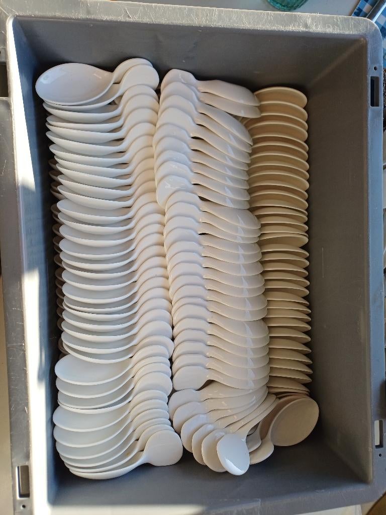 Lot, 200 stuks amuse lepels, Ophalen, Zo goed als nieuw, Porselein, Overige typen