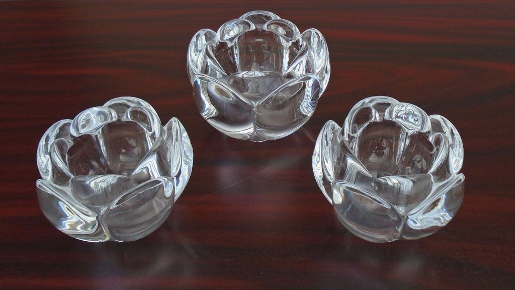 3 Holmegaard 'Lotus' waxinelichtjes, Ophalen of Verzenden