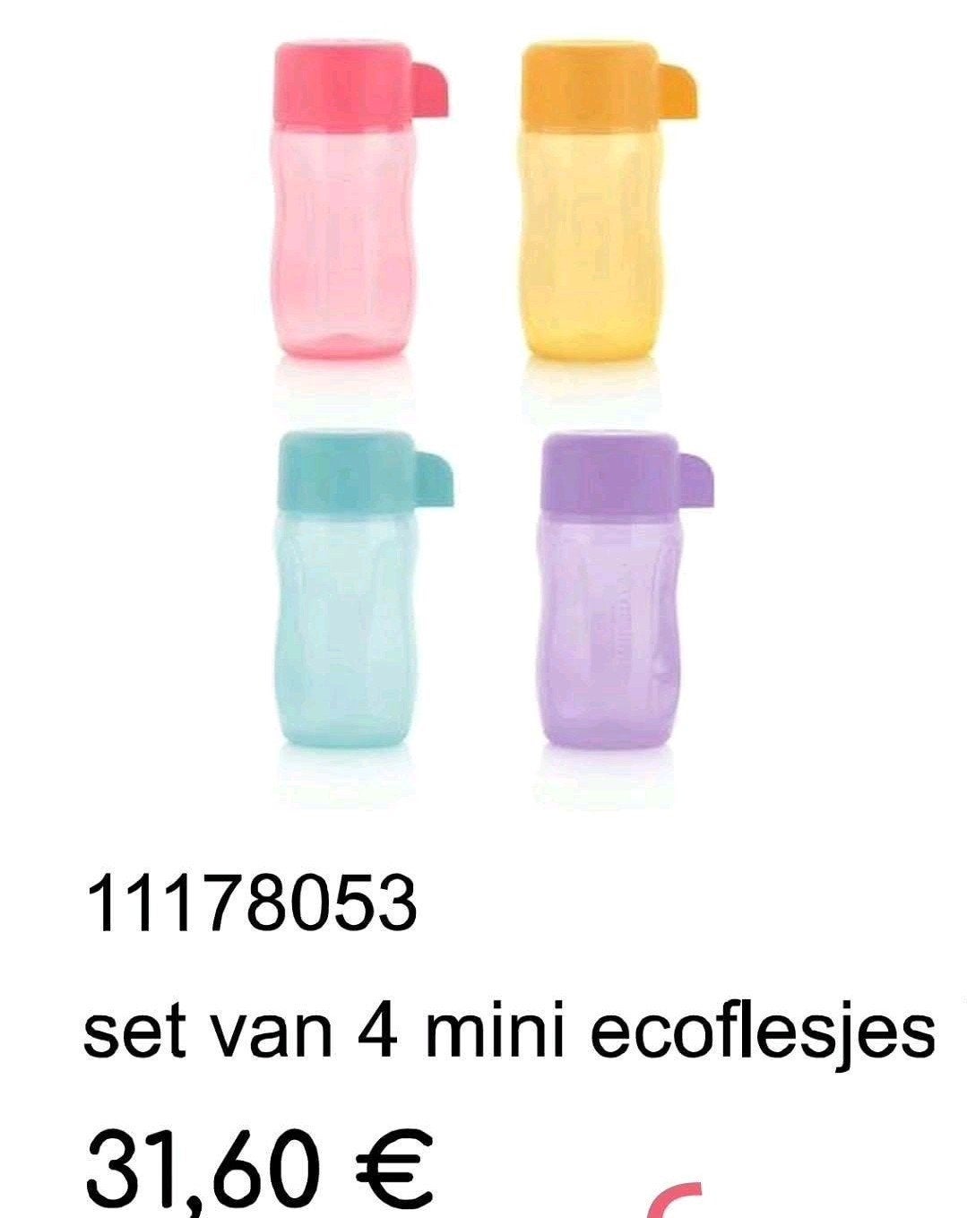 Tupperware 4 mini ecoflesjes, Huis en Inrichting, Ophalen of Verzenden, Nieuw