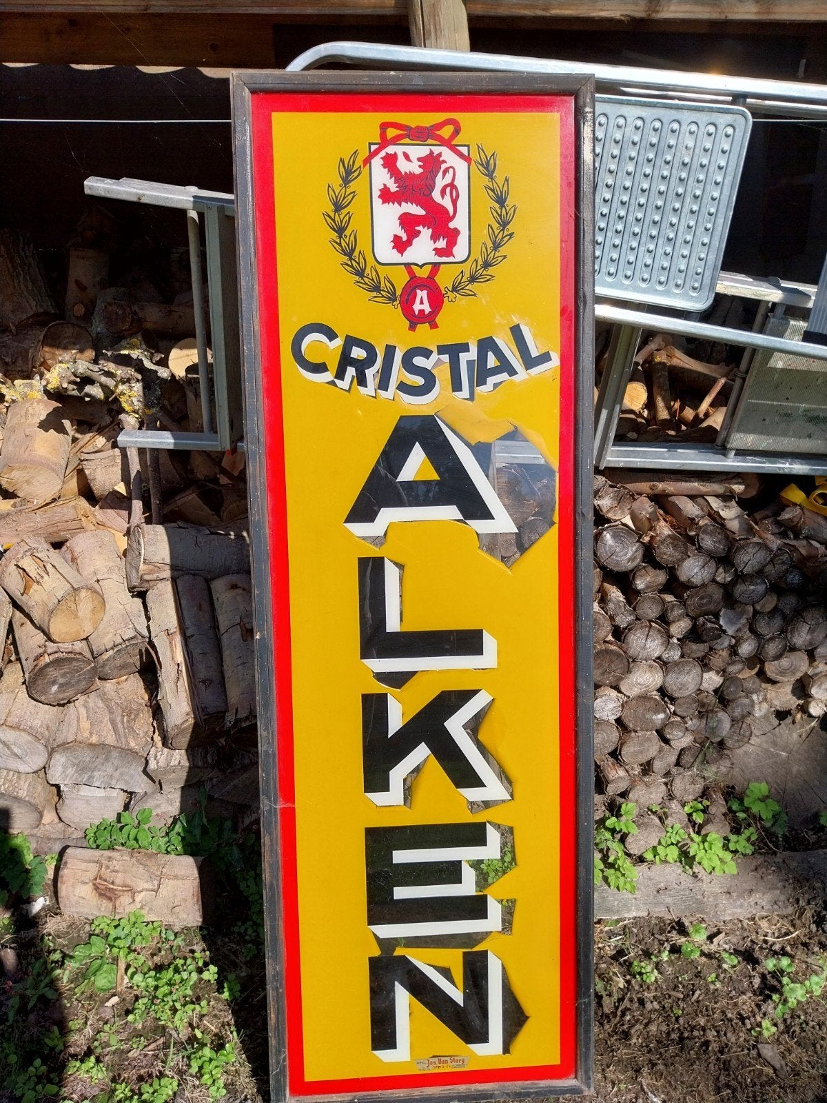 glasreclame cristal alken 1954, Ophalen