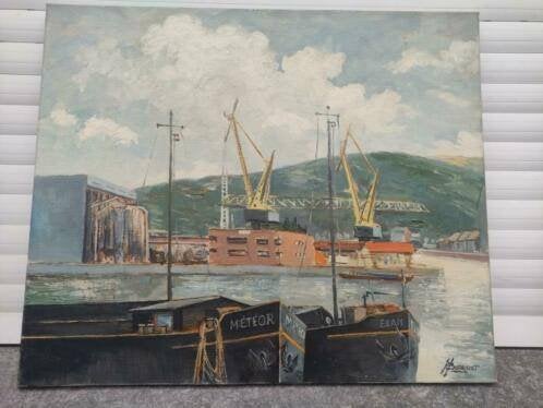 huile sur toile marine signe hubert borguet, Antiquités & Art, Art | Peinture | Classique, Enlèvement ou Envoi