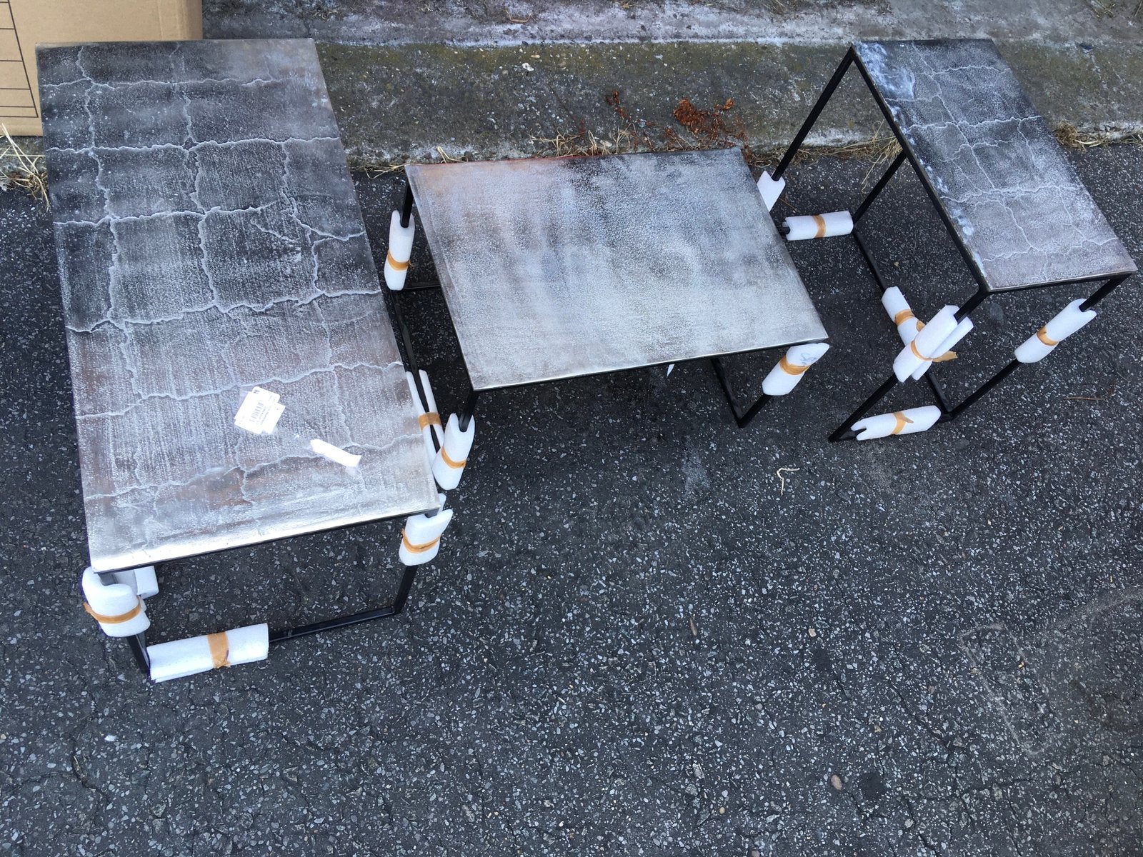 Set van 3 nieuwe bijzettafels / salontafel, Ophalen, Nieuw, Metaal