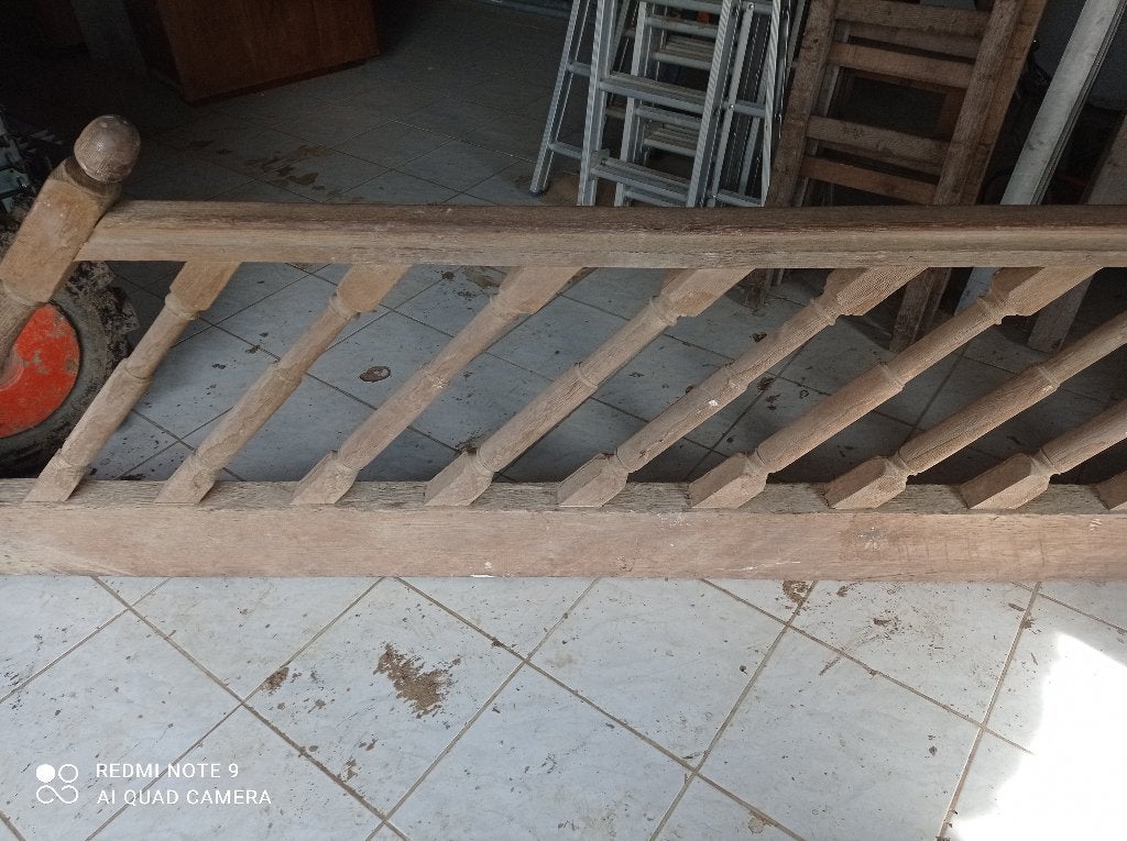 Main courante, Rampe d'escalier en Chêne Ancienne, Doe-het-zelf en Bouw, Hout en Planken, Gebruikt, Overige typen, Eiken, 300 cm of meer