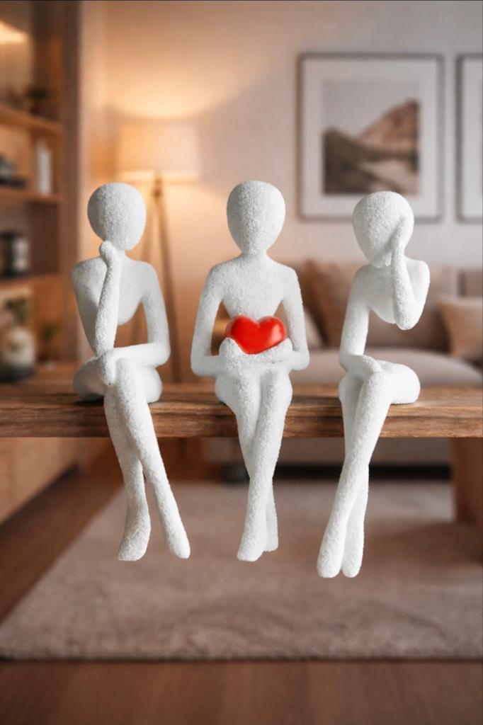 Figurines décoratives modernes - lot de 3 - noires ou blanch, Enlèvement ou Envoi