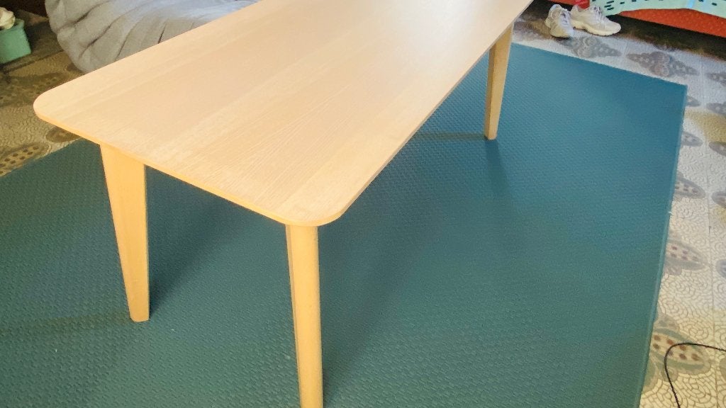 Table basse IKEA Lisabo, Maison & Meubles, 100 à 150 cm, Pin, Comme neuf, Enlèvement