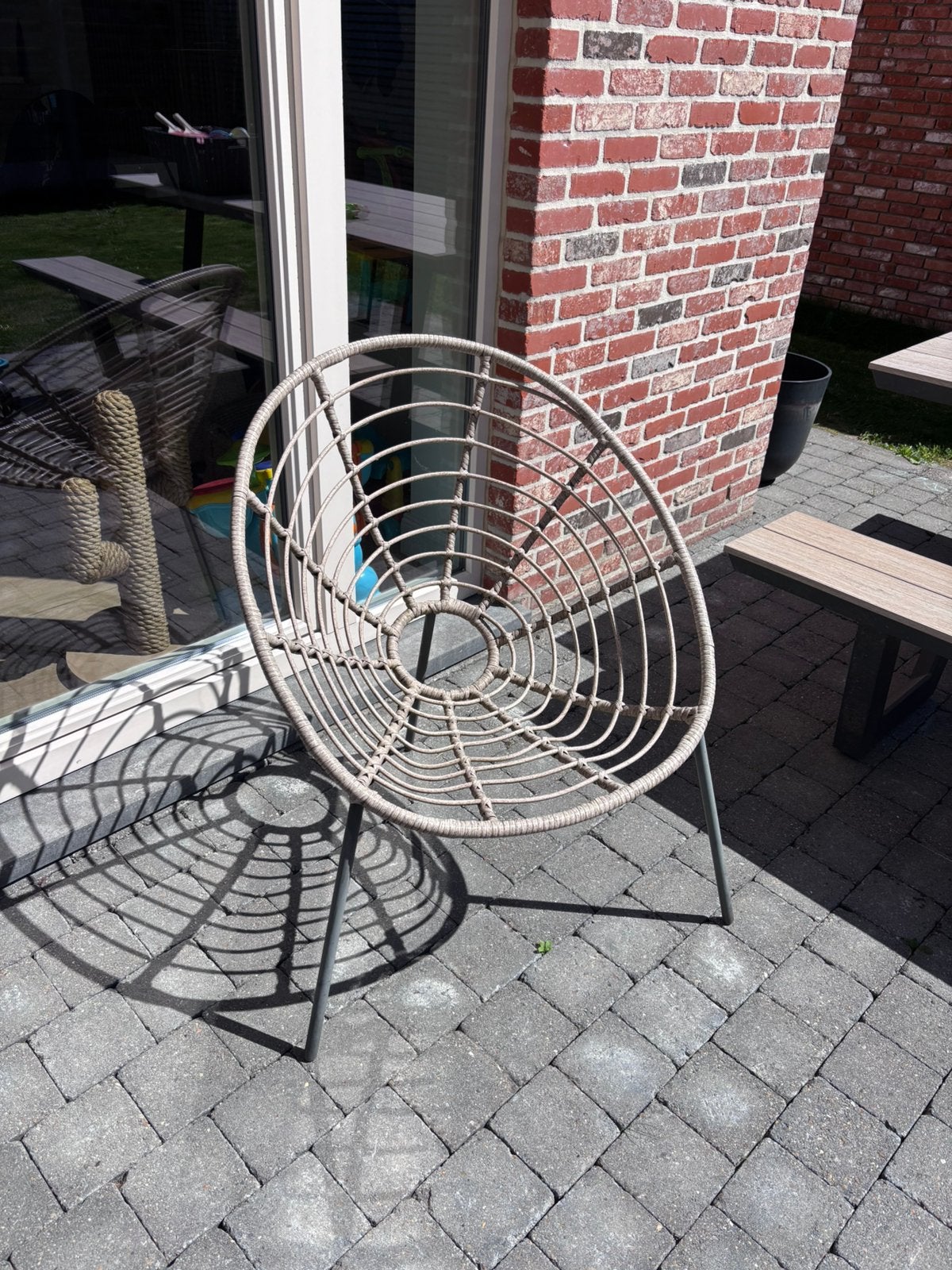 Tuinstoel - rotan, Tuin en Terras, Tuinstoelen, Ophalen, Gebruikt, Rotan