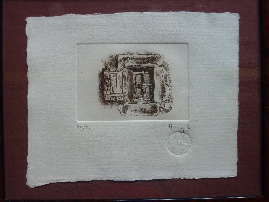 lithographie contemporaine, Enlèvement, Papier/carton, Linogravure, Paysage