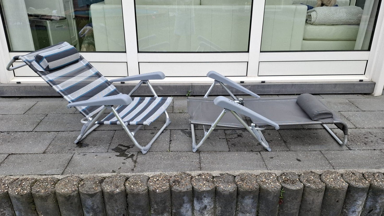 2 Lage strandstoelen obelink beach, Tuin en Terras, Ligbedden, Ophalen, Zo goed als nieuw, Aluminium, Inklapbaar