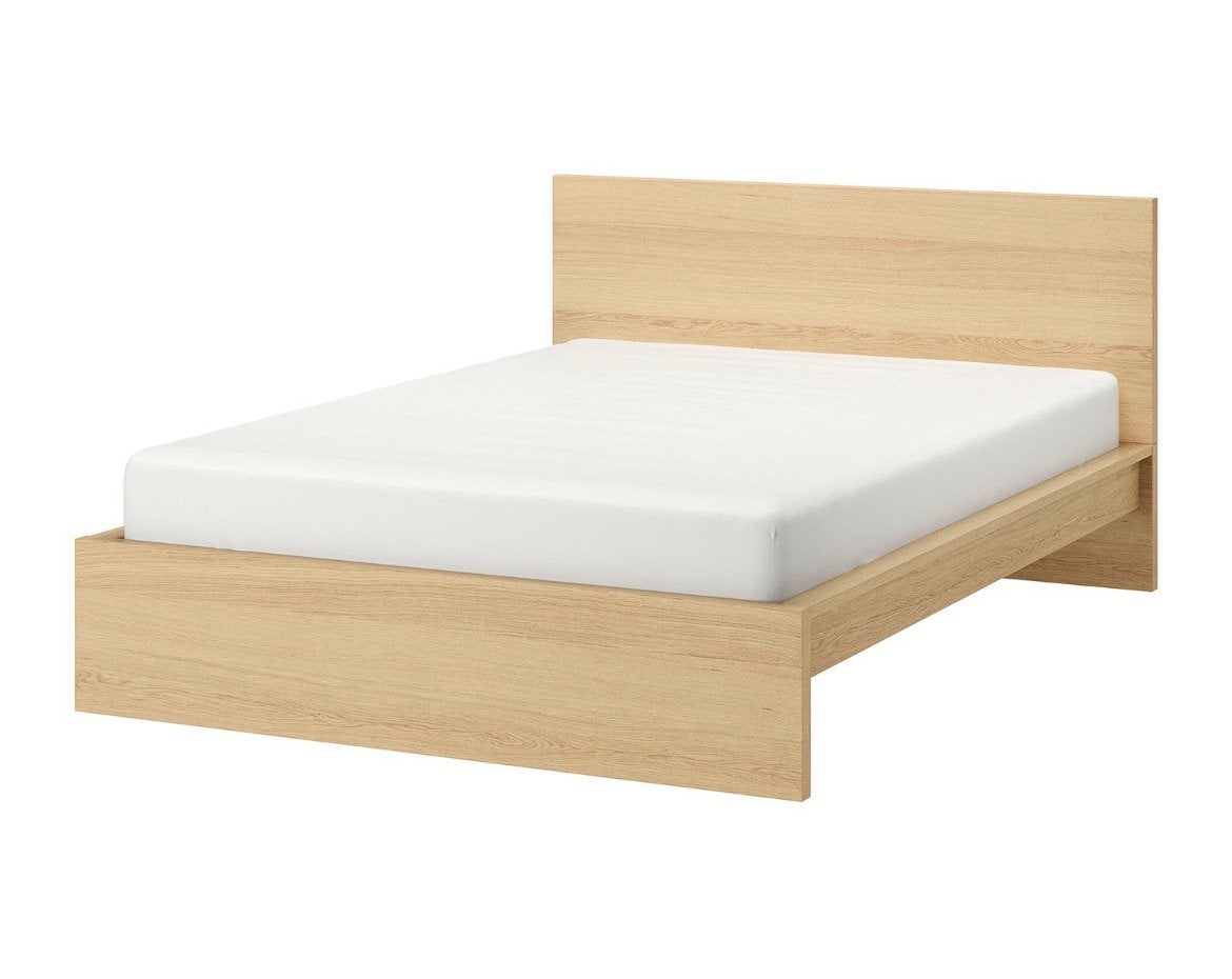 Ikea MALM bed, onderstel, laag, eikenfineer, br 180 x 200 L, Enlèvement, Comme neuf