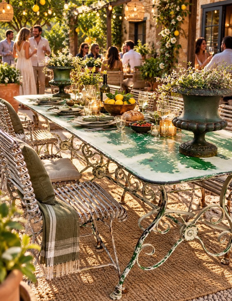 lange tuintafel mooie terrastafel buitentafel sfeervolle, Tuin en Terras, Ophalen of Verzenden, Nieuw, Rechthoekig