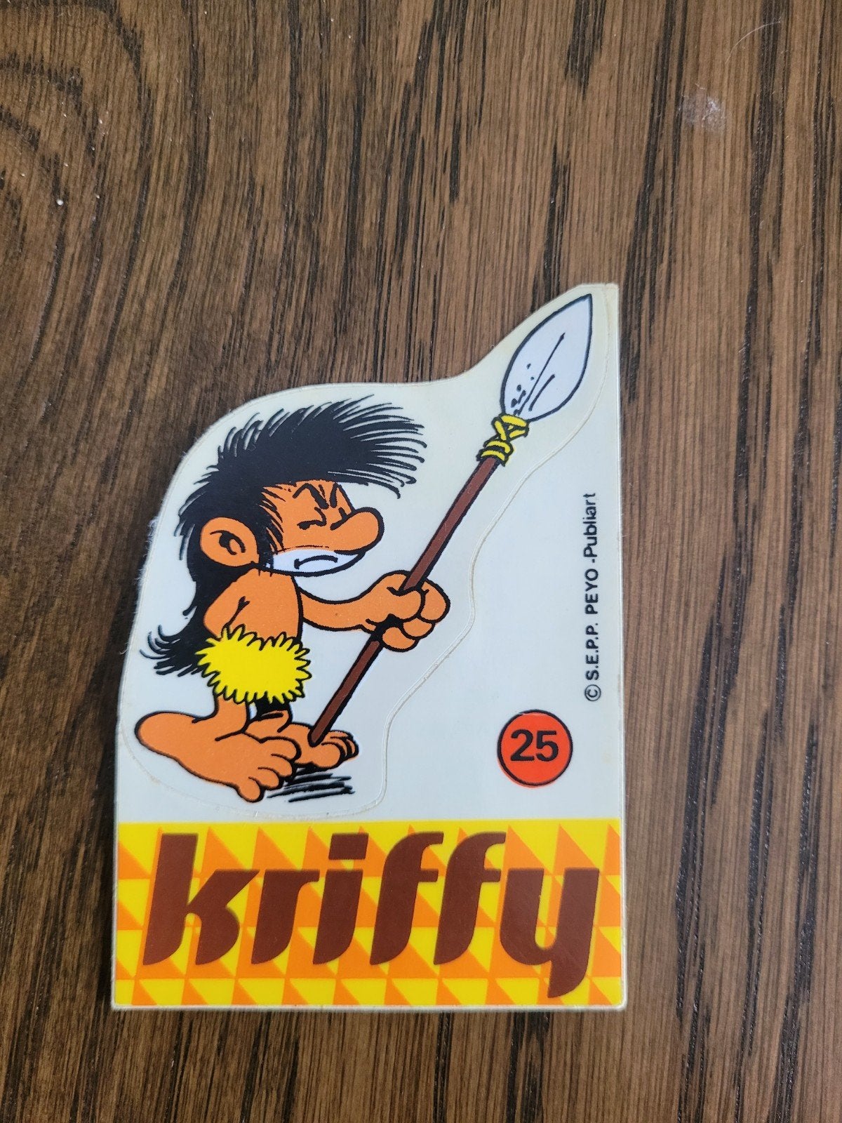 autocollant ancien Les Schtroumpfs Kriffy numéro 25, Collections, Enlèvement ou Envoi