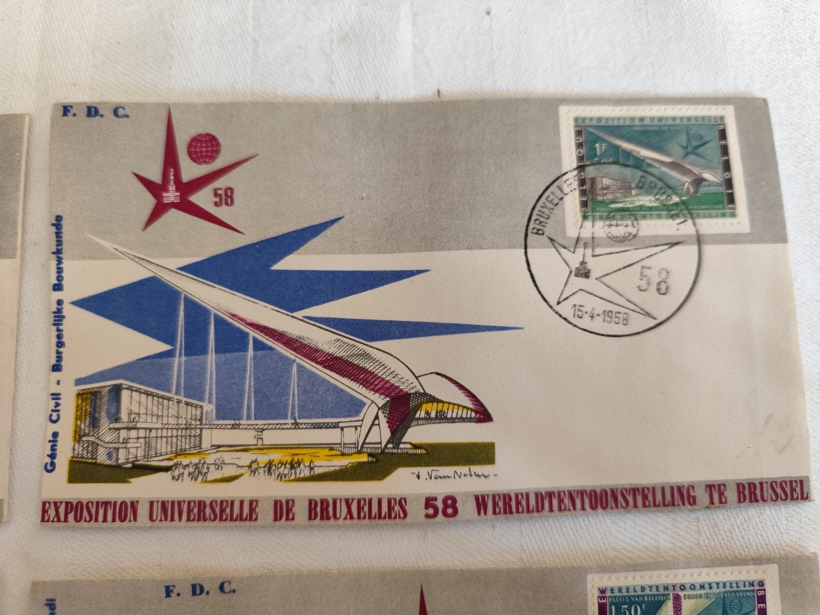 Expo 58. Postzegels Wereldtentoonstelling Brussel 1958., Ophalen of Verzenden, Brief
