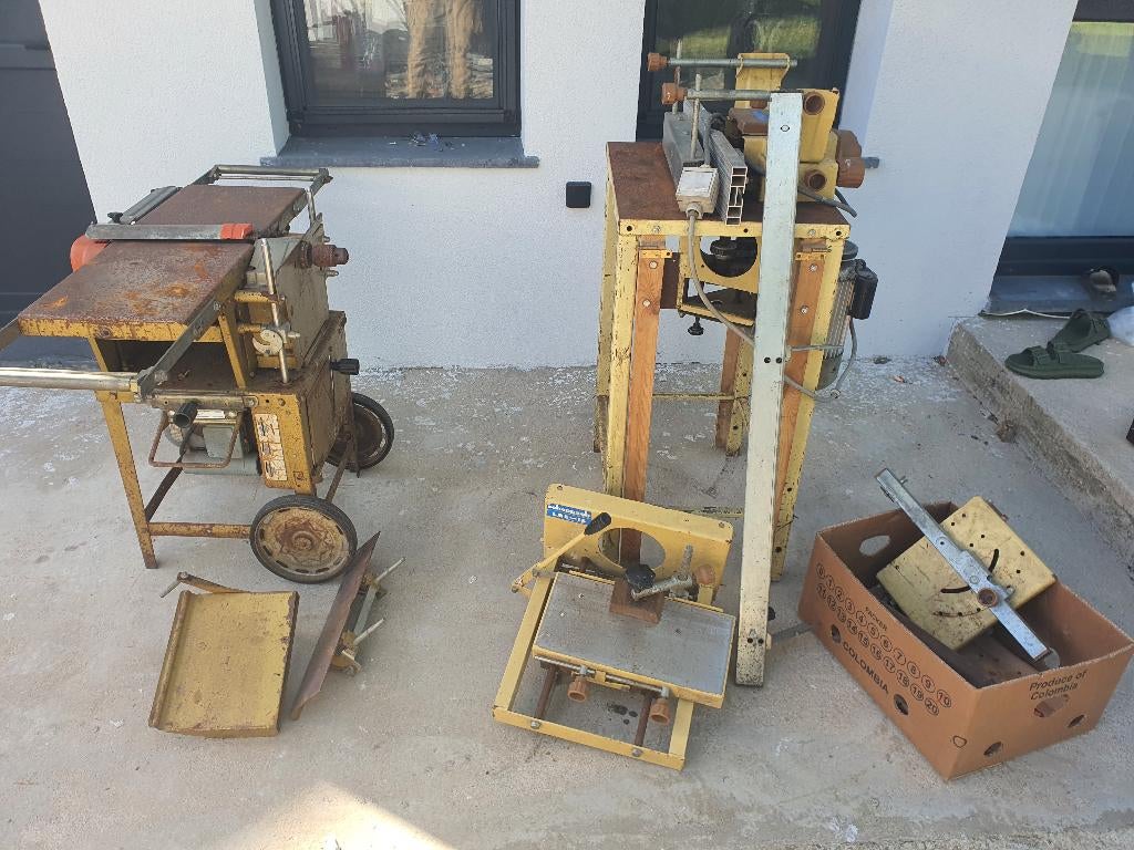 lot : raboteuse combinée Scheppach avec module de mortaisag, Enlèvement, Comme neuf, Électrique