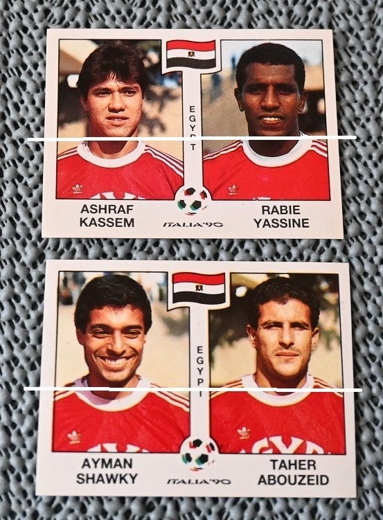 Panini Italia 90 Egypte Shawky Abouzeid Kassem Yassine-, Verzenden, Nieuw, Poster, Plaatje of Sticker