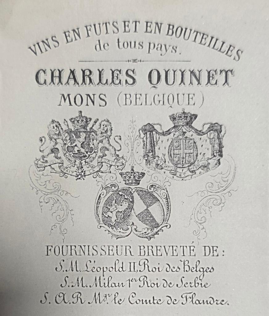 1884+Hotel de l'Empereur Bruxelles+Nias+Quinet+Dorgeloh+Mons, Enlèvement ou Envoi, Comme neuf, France, Vin rouge