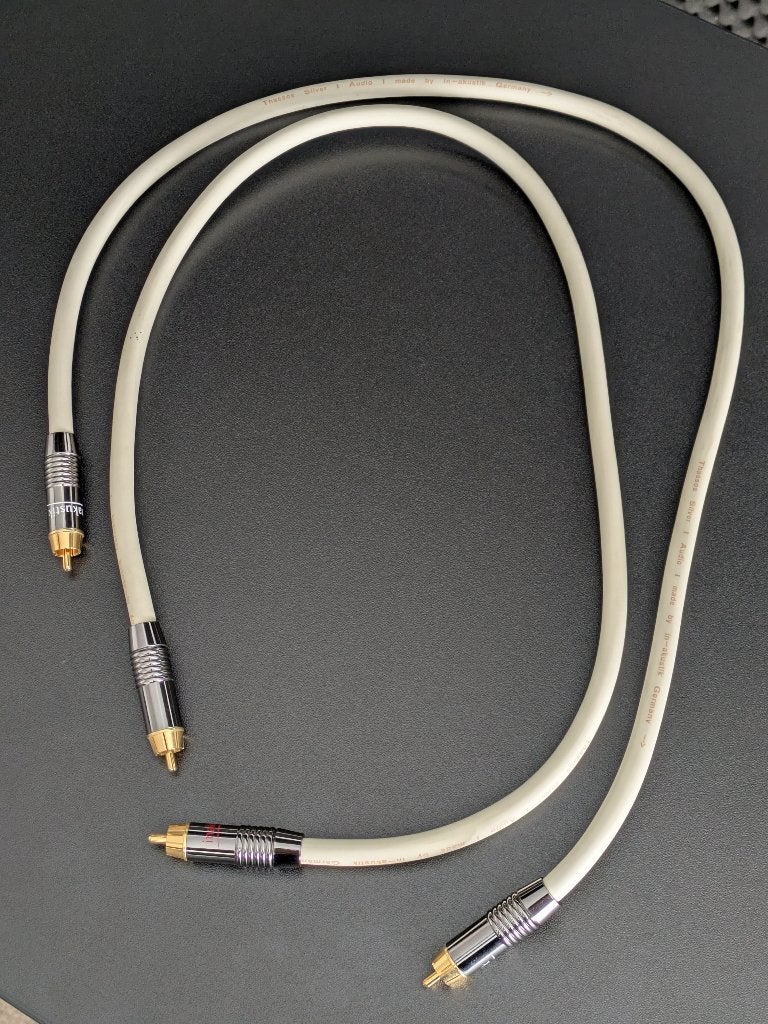 Inakustik Exzellenz Thassos Silver, RCA kabel, 70 cm, Ophalen of Verzenden, Gebruikt, Minder dan 2 meter, Interlink-kabel