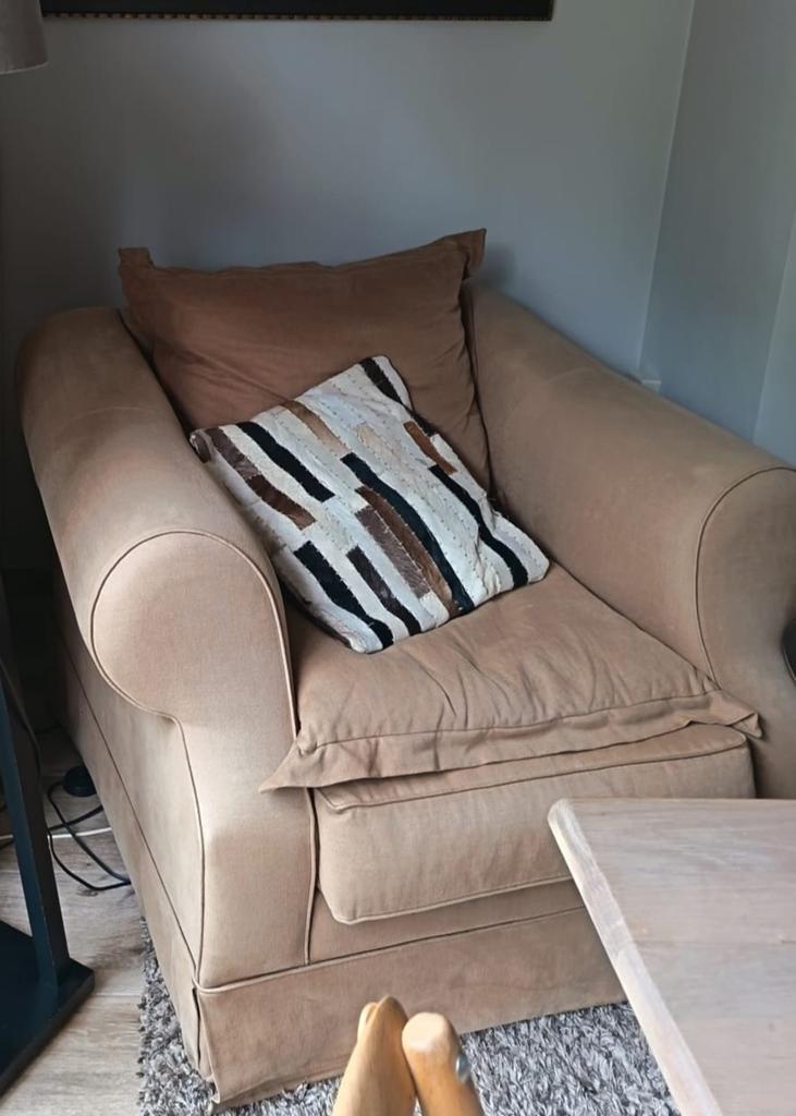 Grote Fauteuil  (Beige/Zandkleur), Ophalen, Eenpersoons, 100 tot 125 cm, Minder dan 150 cm