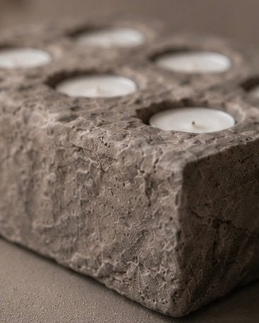Betonlook theelichthouder 9 stuks uit soort gips, Ophalen, Zo goed als nieuw