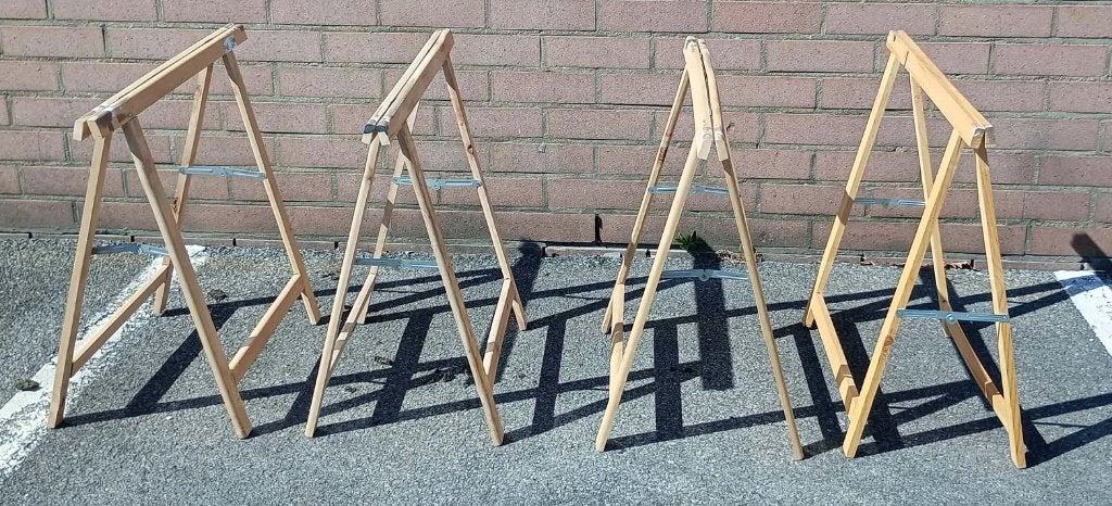 4 schragen, Ophalen, Gebruikt, 70 tot 120 cm, Inklapbaar