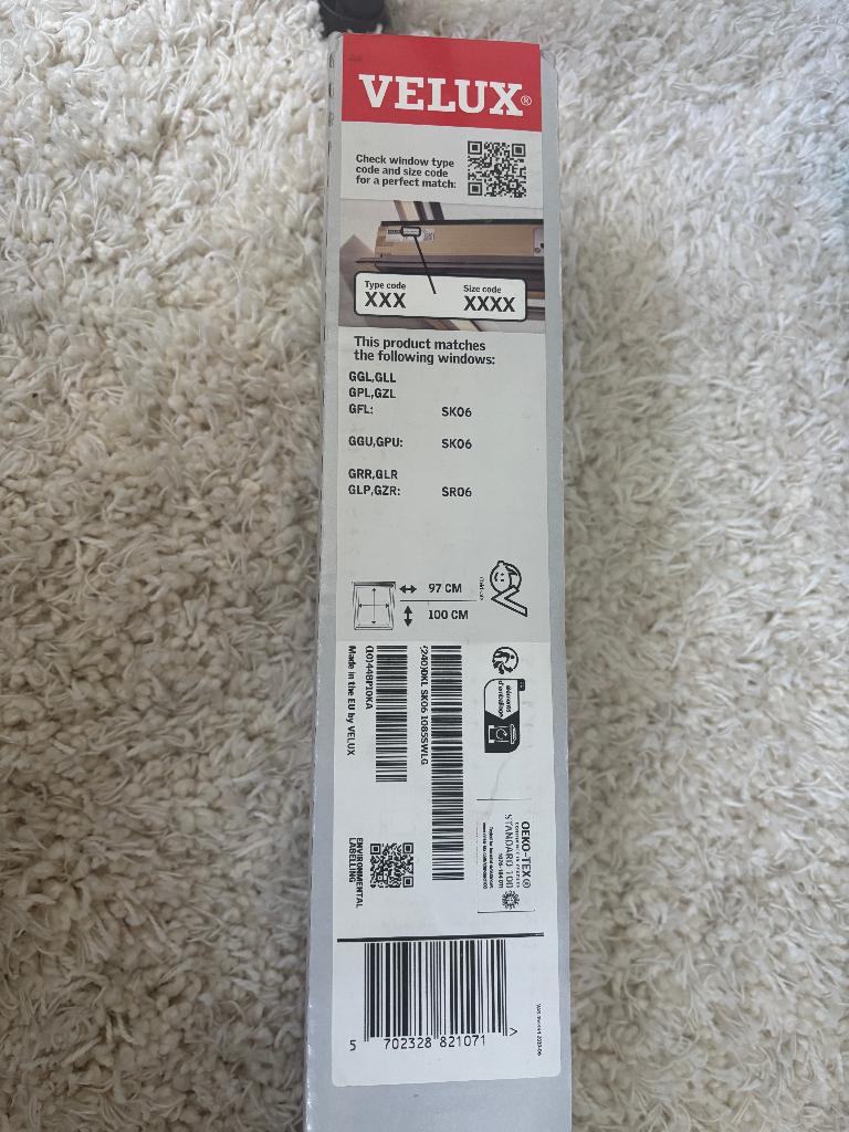 2x Velux Verduisterend Rolgordijn - 114 x 118 cm, Ophalen, 100 tot 150 cm, 100 tot 150 cm, Nieuw