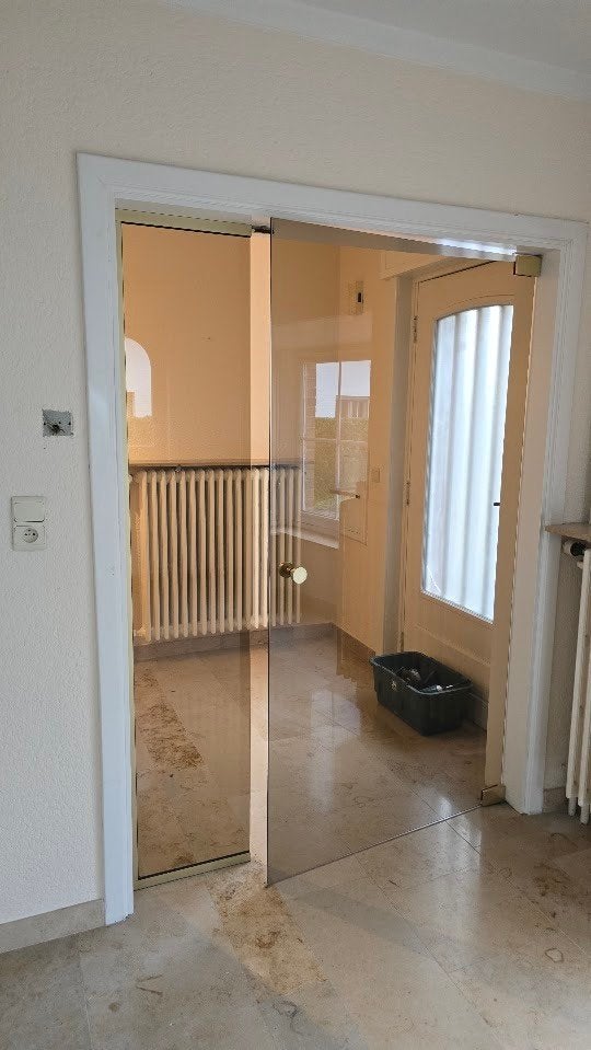 zeer mooie glazen deur met vaste stuk en kassement, Enlèvement, Utilisé, Verre, Porte intérieure