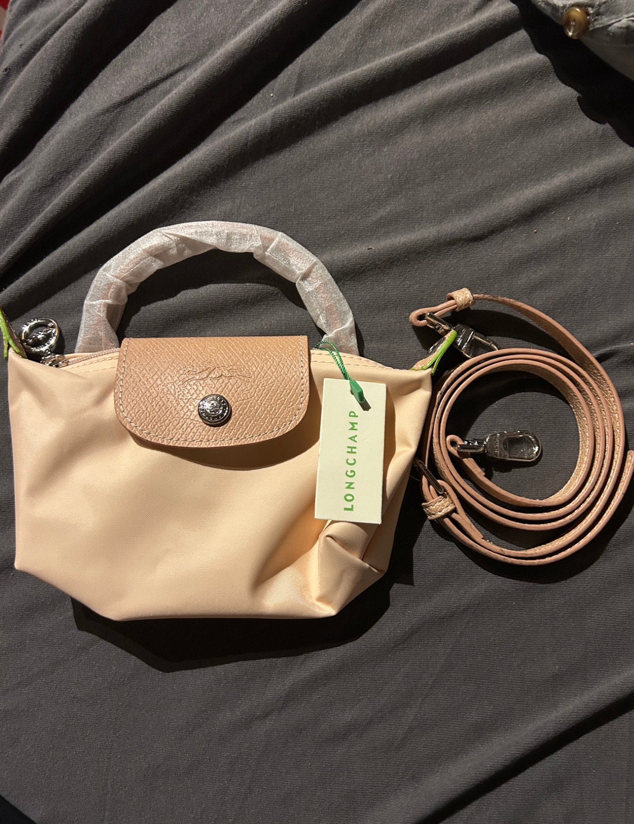 Mini-sac Long Champ rose beige, Bijoux, Sacs & Beauté, Enlèvement ou Envoi, Comme neuf, Beige