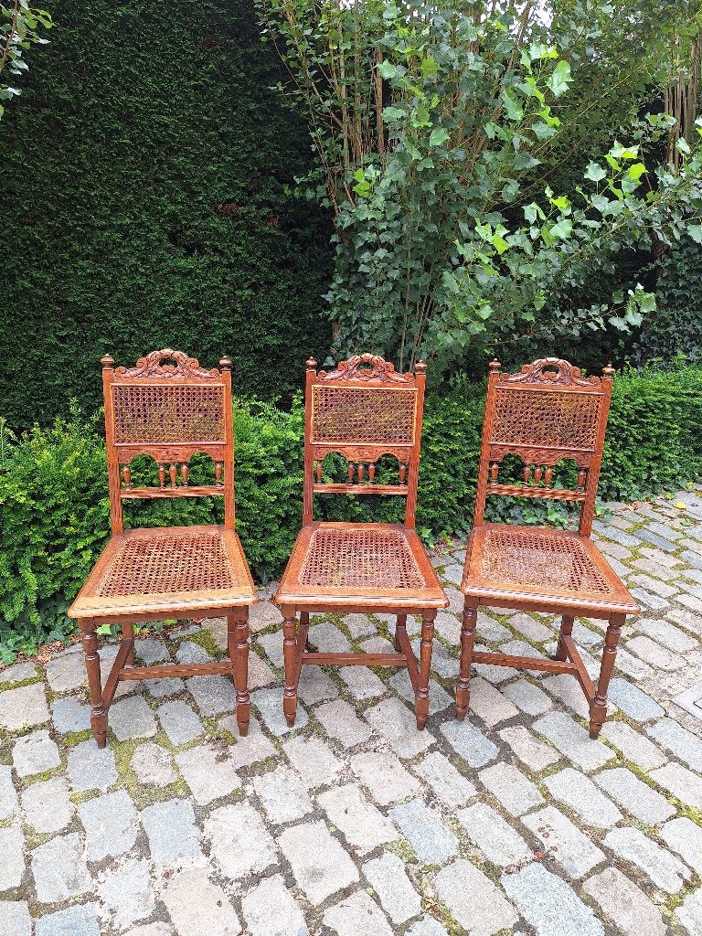 massief eiken biezen stoelen – ca. 1900, Ophalen
