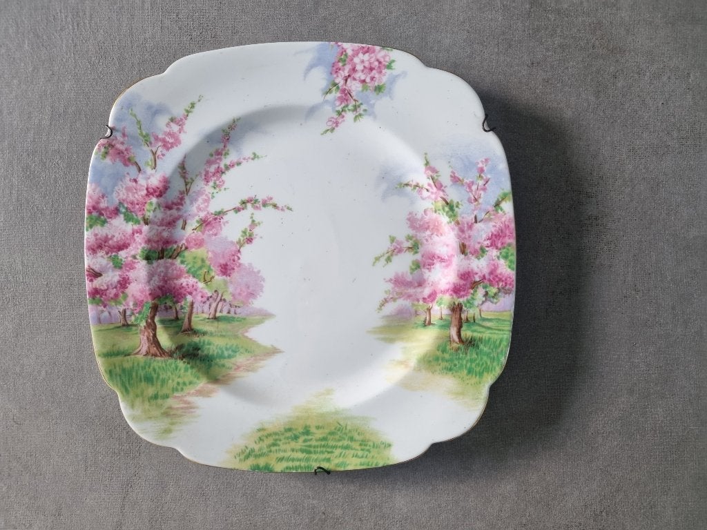 Royal Albert Blossom Time Vierkant Bord - Vintage Porselein, Ophalen of Verzenden
