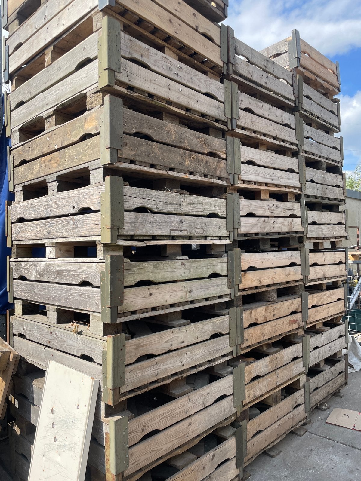 Stapelbare palletbakken, Ophalen, Gebruikt, Opvouwbaar