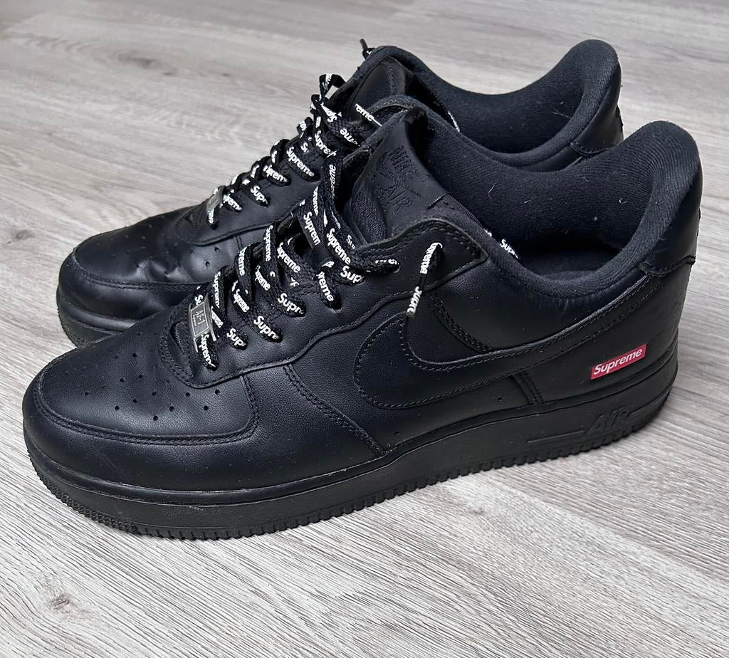 Nike Air Force 1 Low Supreme "Black maat 44, Ophalen, Zwart, Sneakers, Gedragen