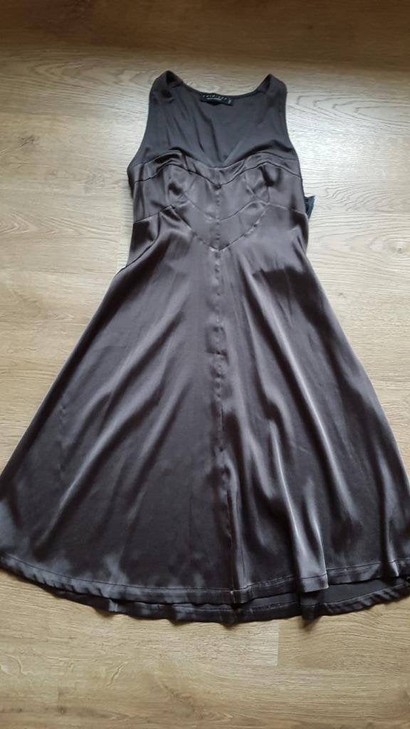 donkergrijs gekleed kleed van Twin Set maat 36 of Smal, Kleding | Dames, Twinset, Ophalen of Verzenden, Zo goed als nieuw, Maat 36 (S)