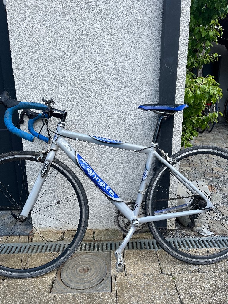 Retro koersfiets Zannata blauwgrijs, Fietsen en Brommers, Fietsen | Racefietsen, Gebruikt, Dames, Overige merken, Minder dan 10 versnellingen