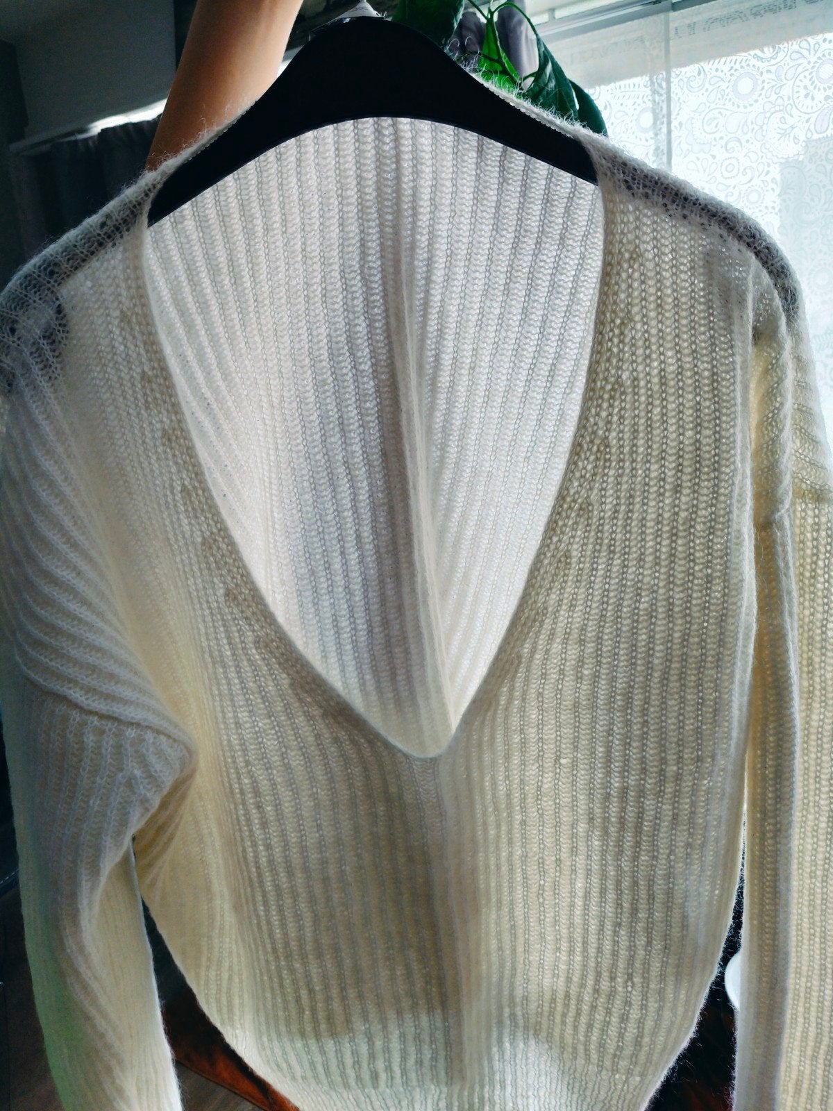 Wit 50% wool trui,licht en zacht ,Italië,maatM/L, Made in Italy, Wit, Maat 42/44 (L), Nieuw