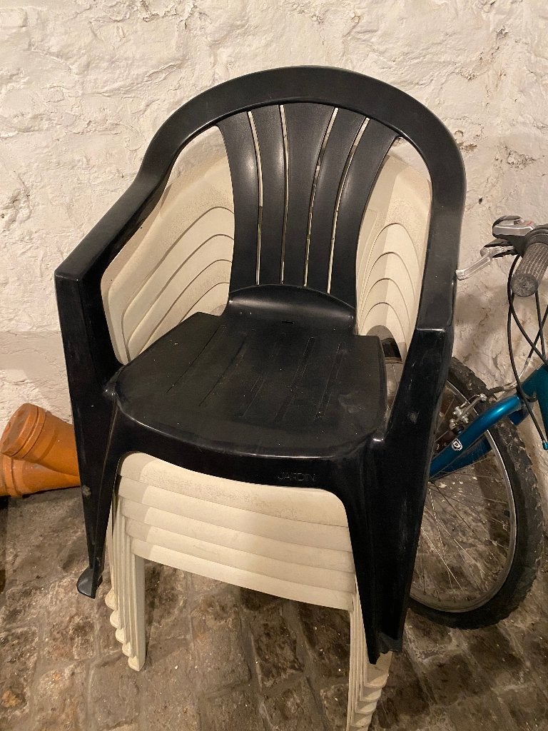 Lot de chaises de jardin, Jardin & Terrasse, Enlèvement, Utilisé, Plastique, Empilable