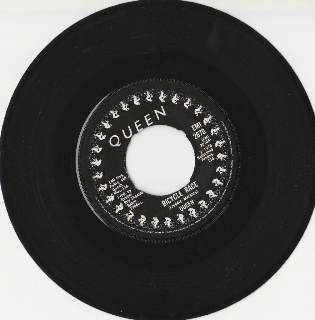 45T (7") vinyl single:'Bicycle race' van Queen, Ophalen of Verzenden, 1970 - 1979, Zo goed als nieuw, 7 inch