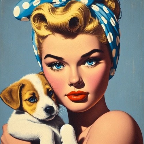 Kunsthandel Gennep - "Meisje En Puppy", Antiquités & Art, Art | Objets design, Envoi, Décoration murale, Autres matériaux
