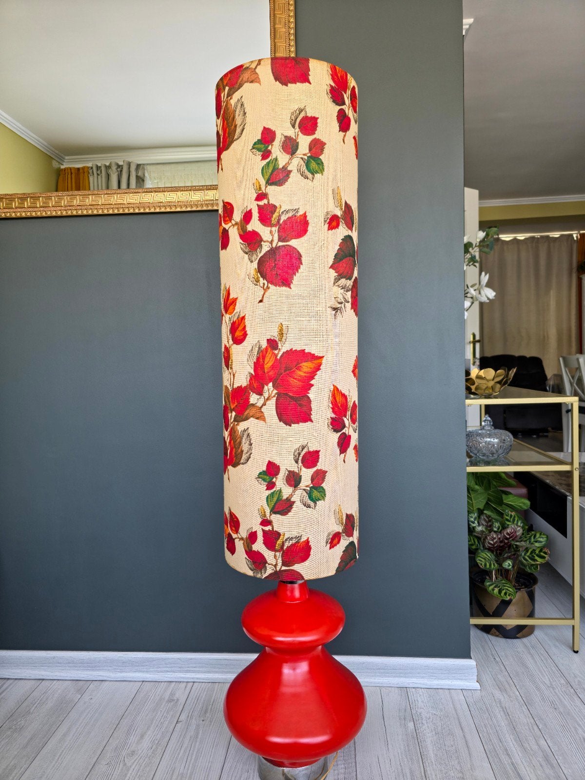 Lampe de sol vintage XXL Pop Art années 70, 151 cm, Maison & Meubles, Lampes | Lampadaires, Enlèvement, Métal