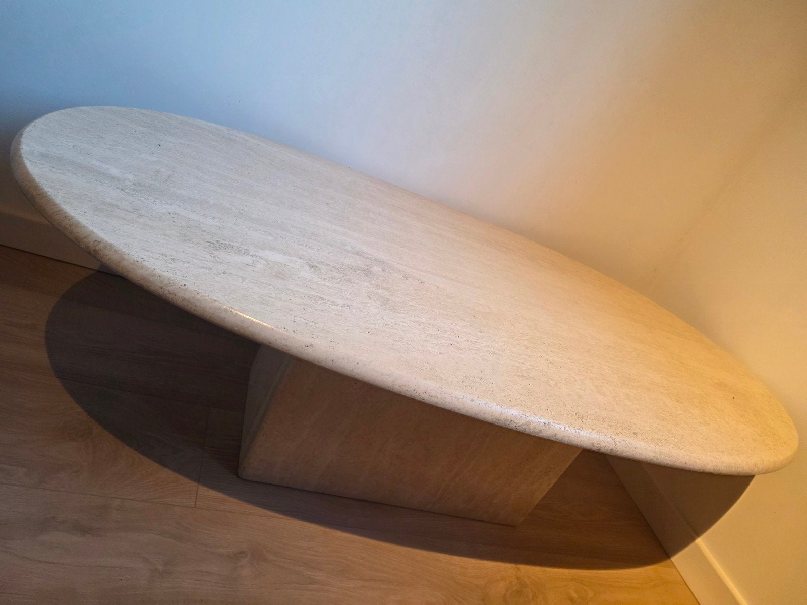 Table basse vintage en travertin, Maison & Meubles
