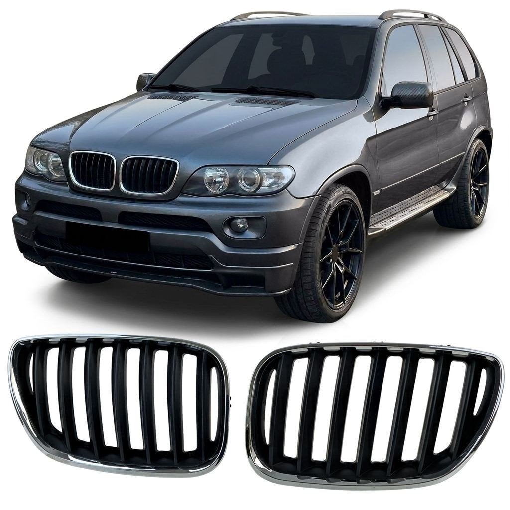 BMW X5 E53 Sport Nieren / Grill Chroom Zwart 2-Delig, Verzenden