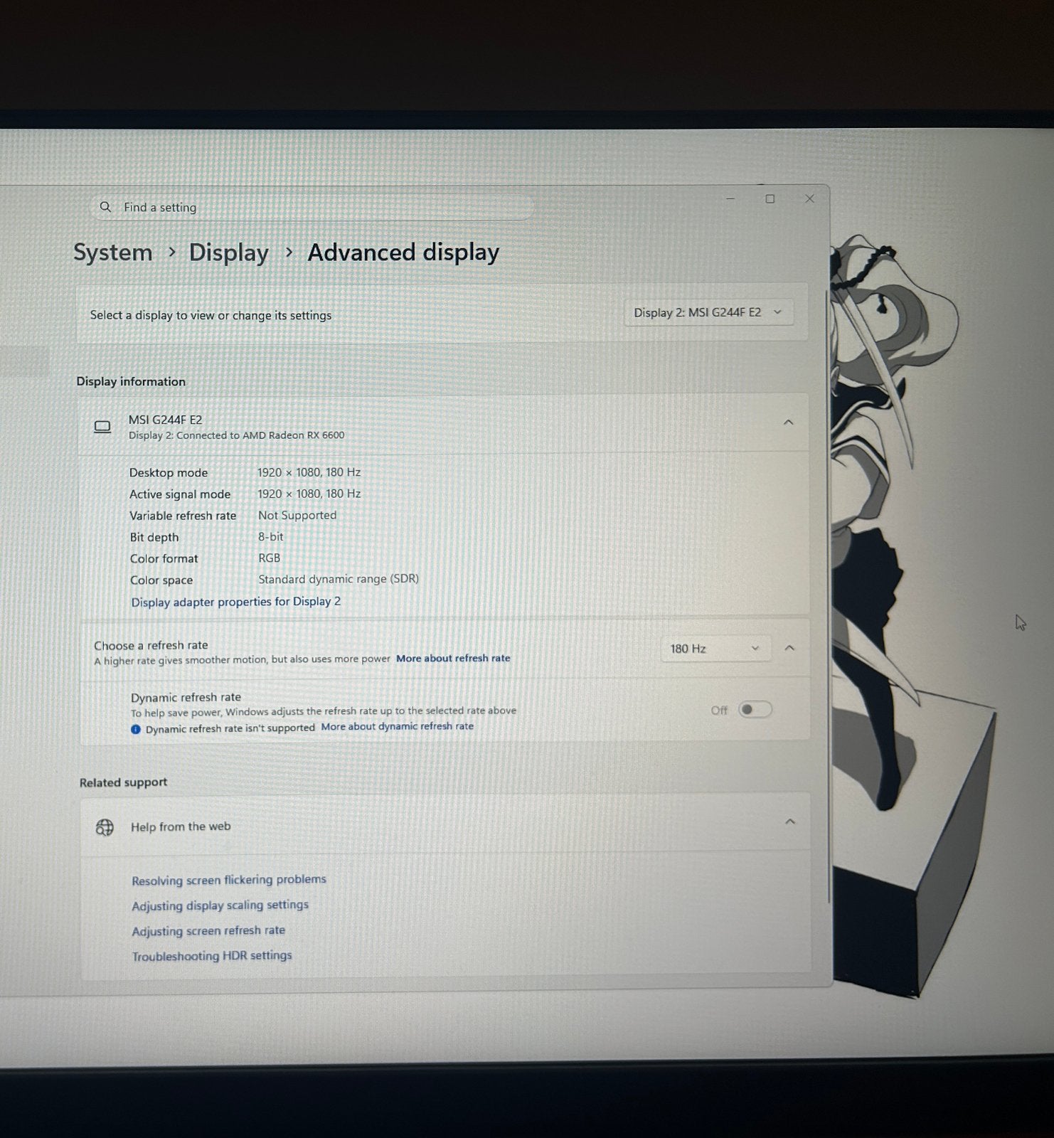 MSI G244F E2 – 180Hz Gaming Monitor, Computers en Software, Minder dan 1 ms, Zo goed als nieuw, Ophalen, Gaming