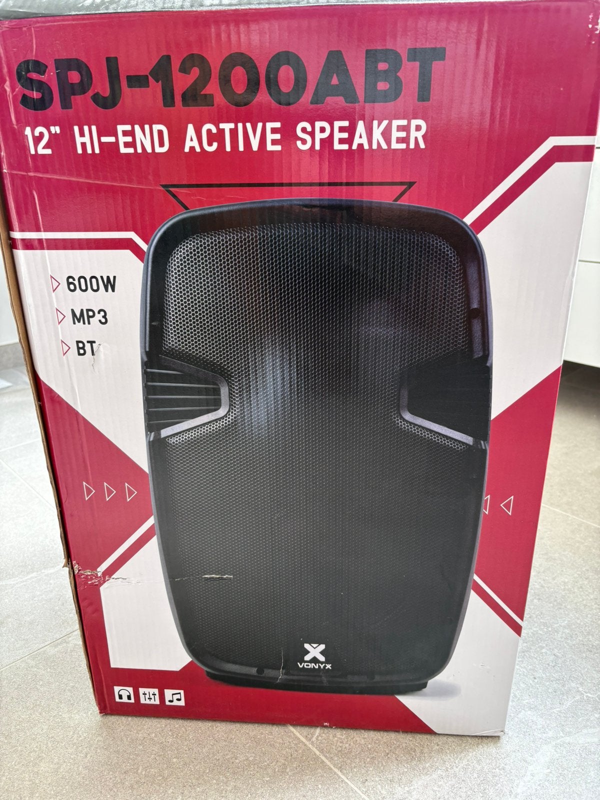 Vonyx SPJ1200 A actieve dj speakers garantie !, Party speaker, Nieuw, Inclusief kabels, Ophalen