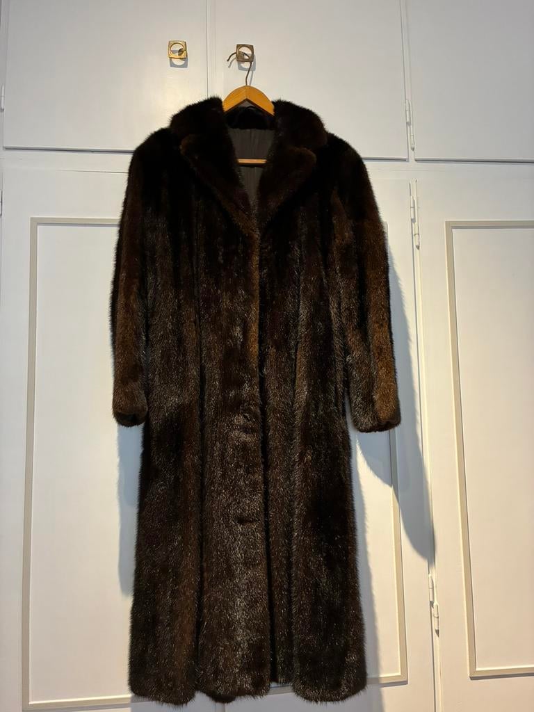 Manteau de fourrure vison marron, Enlèvement, Comme neuf, Taille 38/40 (M), Brun