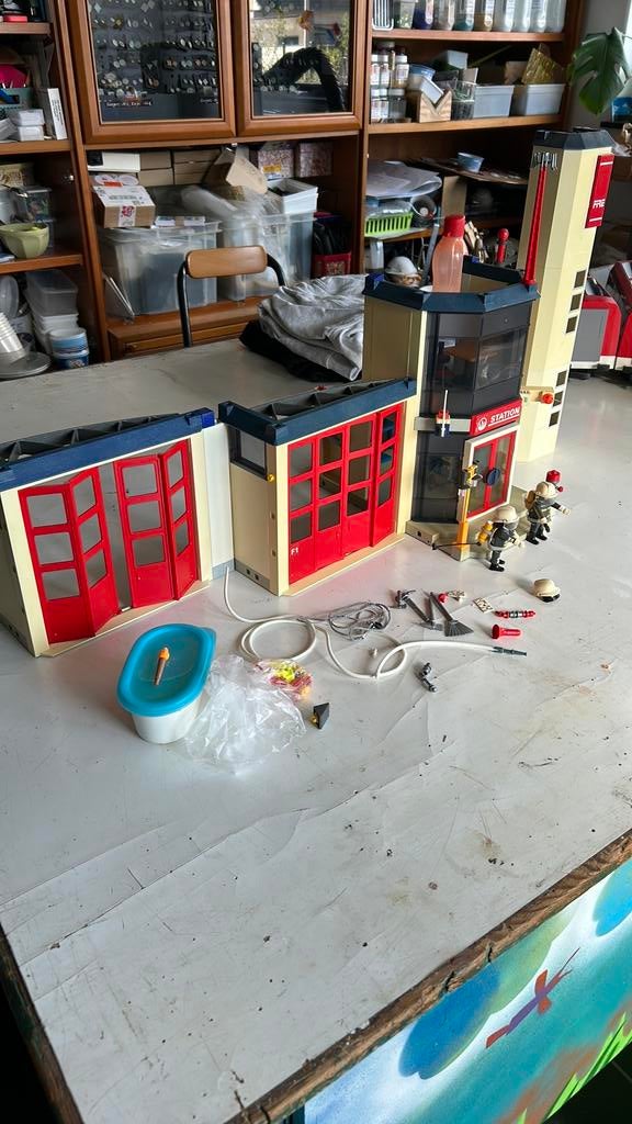 Brandweerkazerne playmobil, Kinderen en Baby's, Speelgoed | Playmobil, Ophalen, Gebruikt