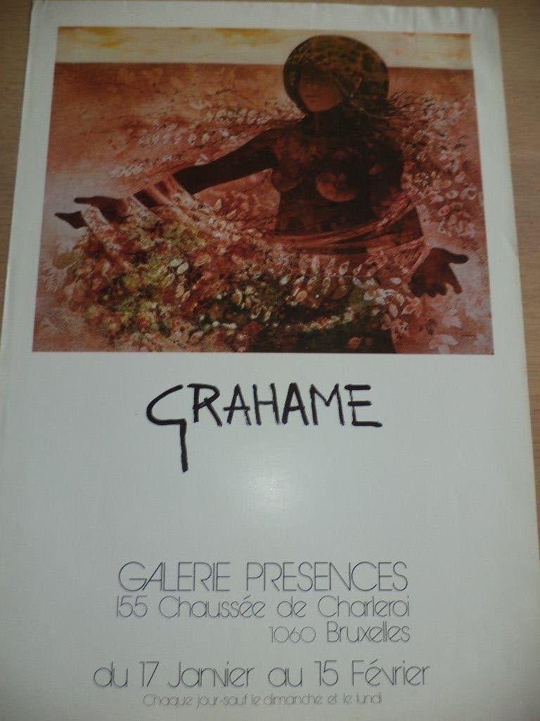 Affiche 1975 exposition Pierre GRAHAME (Liège) gal Présences, Antiquités & Art, Art | Lithographies & Sérigraphies, Enlèvement ou Envoi