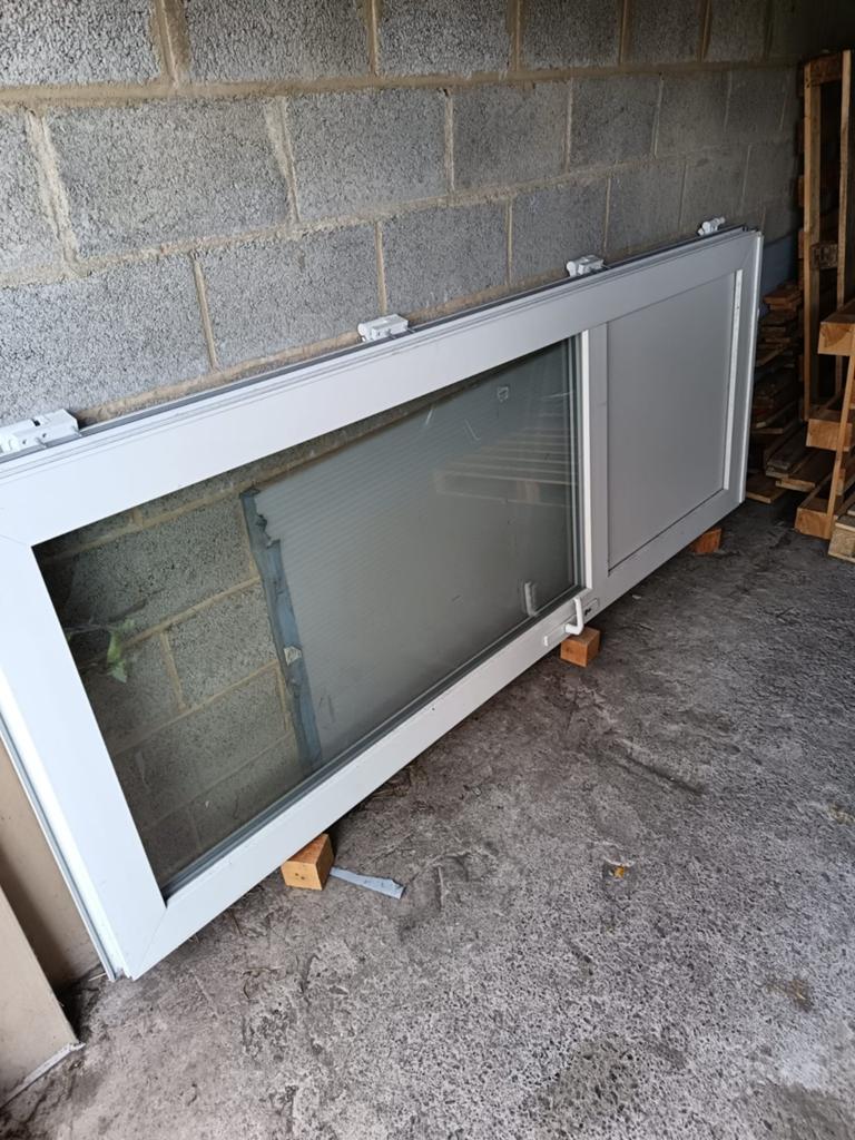 Porte en PVC blanc double vitrage, Bricolage & Construction, Châssis de fenêtre, 75 à 150 cm, Comme neuf, Enlèvement