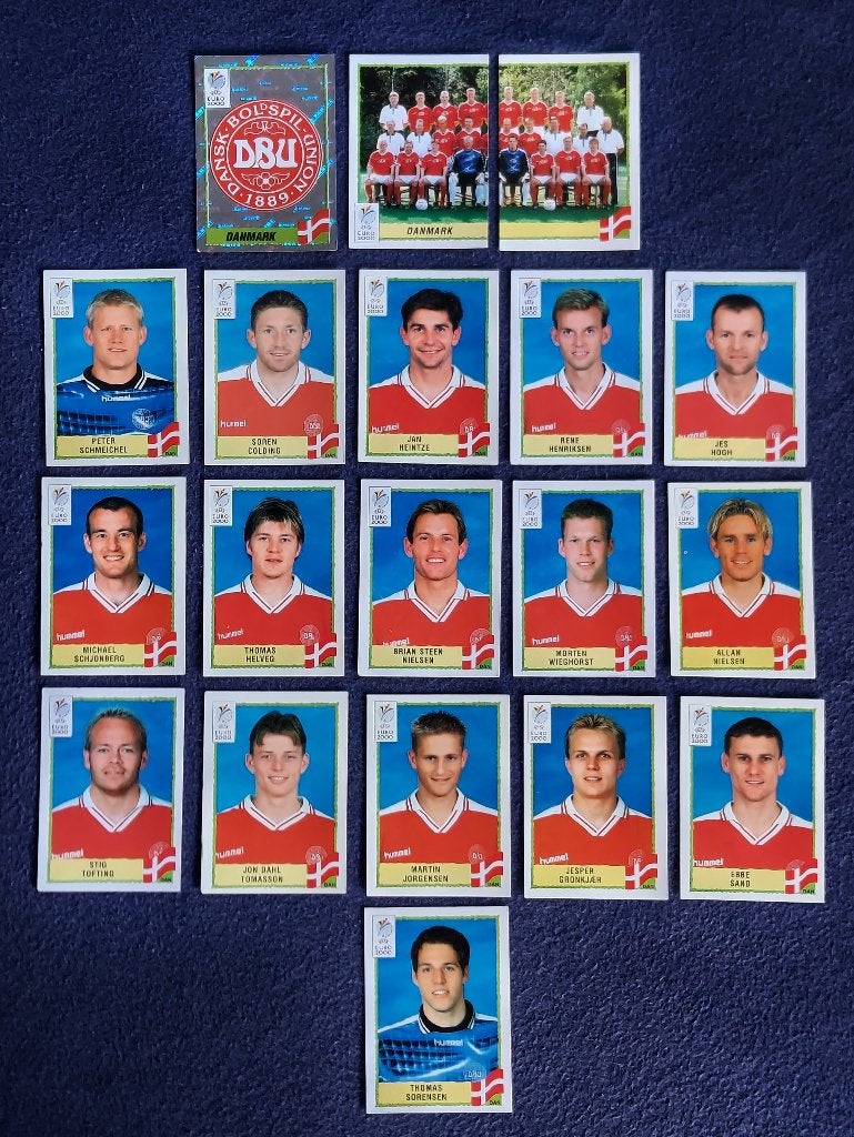 19 versch. Panini stickers voetbal ' Euro 2000 - Denemarken', Verzamelen, Ophalen of Verzenden, Nieuw, Poster, Plaatje of Sticker