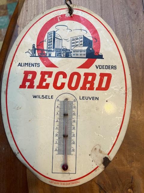 Reclame thermometer Veevoeders Record, Glacoïde, Rob Otten, Verzamelen, Ophalen